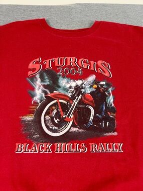 Vintage Sturgis 2004 Black Hills Rally Red Motorcycle Tee